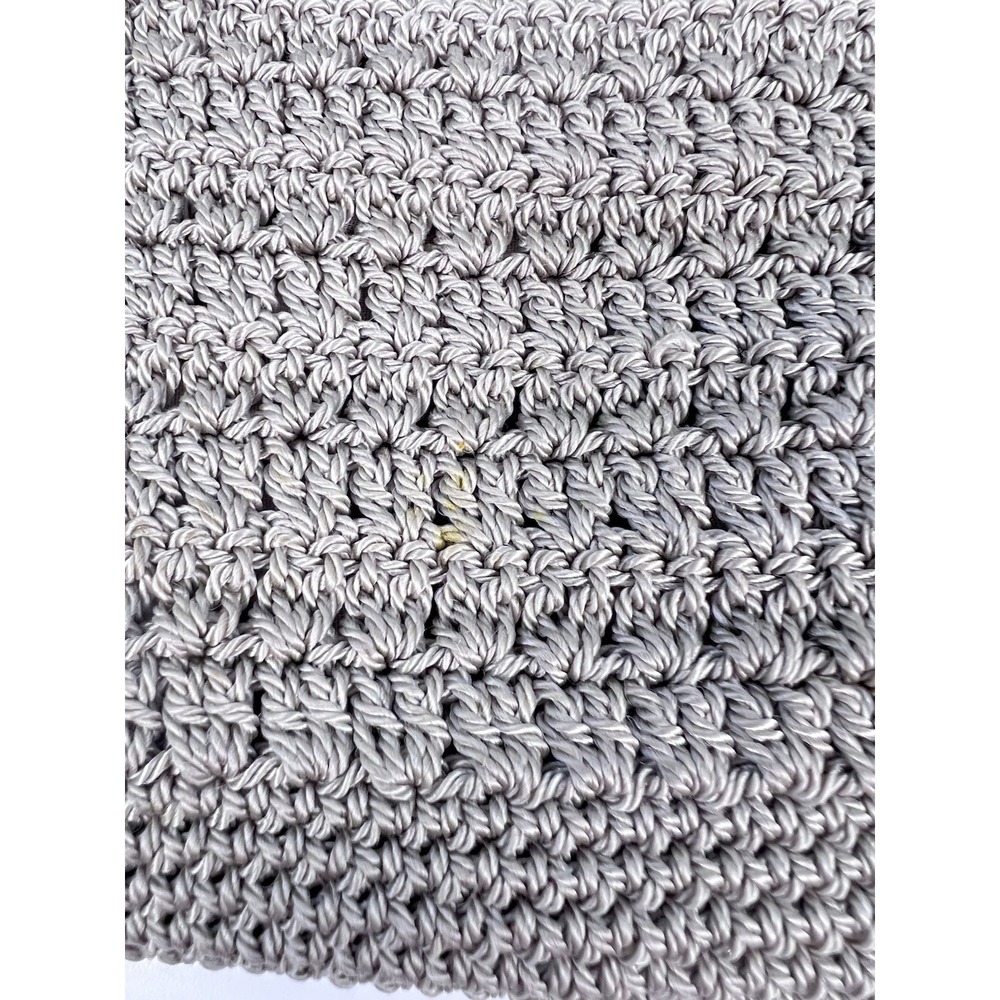 Northern Reflections Crochet Woven Crossbody Bag Purse Rayon Beige Boho Vintage - Picture 7 of 9